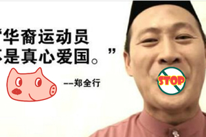 馬華走狗畜生《鄭全行》：華裔運動員非真心愛國，他們只向錢看！