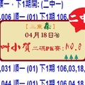【三重森】「六合彩」04月18日 (第二屆)叫小賀二碼PK賽:NO:8二中一參考