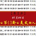 2017.07/08〈日逢☛第13卦-天火同人-六合彩-刺五加〉心水報參考。