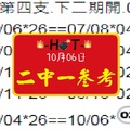 笨鳥先飛~hot今彩10月06日-二中一參考兩碼服用