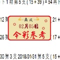 02月05日畢咸今彩參考2018今彩539威猛出擊