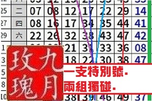 【九月玫瑰】11月19日..分享..本期帶有一支特別號.兩組獨碰 ~✿