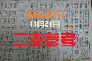 【白石老人】11月21日今彩539二支參考