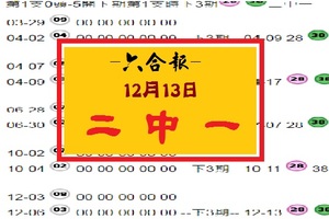 【六合報】12月13日.. 二中一參考