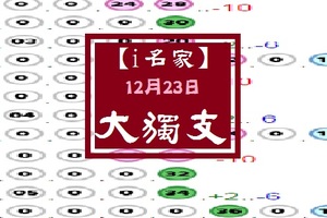 【i名家】12月23日*********..定 位 大 獨 支..*********