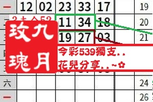【九月玫瑰】12月24日今彩539..獨支..花兒分享..~✿