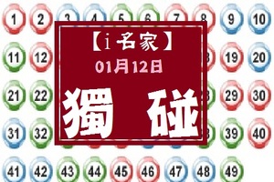 【i名家】「六合彩」01月12日**********獨.....碰********