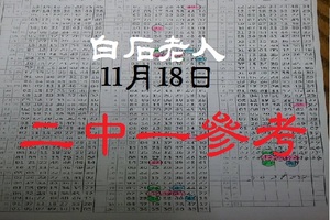 白石老人11月18日六合彩好康報二中一參考