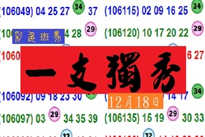 2017今彩一支獨秀~(12-18)彩色斑馬心水版路~歡喜就好