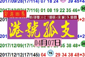 港號孤支彩色斑馬專車號04月07日六合分享伍告讚~