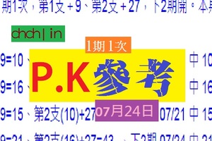 六合星報ＰＫ賽chchlin07月24日★☆1期1次兩顆星~