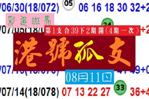 彩色斑馬港號孤支4期一次08月11日分享版!!