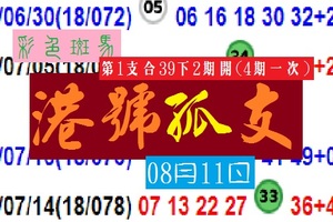 彩色斑馬港號孤支4期一次08月11日分享版!!