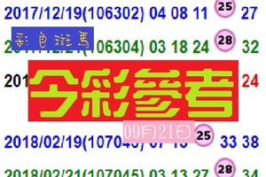 2018彩色斑馬今彩版路PK09月21日好球登場!