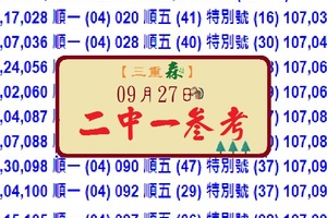 六合森林9/27(110)三重森二中一追追追~