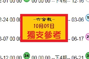 2018六合報爆精采獨支10月09日參考報一下~