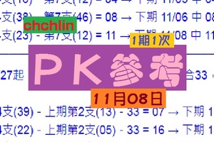 ★☆chchlinＰＫ一下11月08日六合版兩支PK!