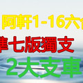 1月16日六合連準七版獨支*2大支車...