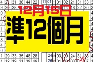 12月15日 六合彩 準13個月 ~ 獨支 專車 ~
