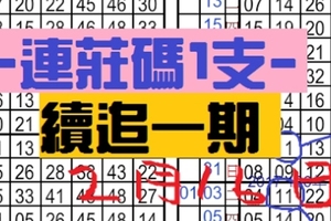 2月16日 六合彩 ★ 連莊碼1支 續追一期