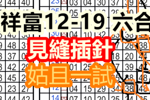 12月19日六合 雙獨支再度現身 見縫插針，姑且一試