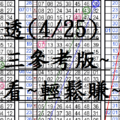 4月25日~大樂透~四中三參考版~滿意看~輕鬆賺~爽!