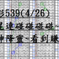 4月26日~金彩539~三星連碰碰碰碰碰碰~財神降靈~看到賺到!