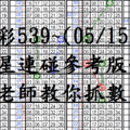 05月15日~金彩539~三星連碰參考版~陳老師教你抓數字~