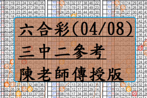 4月8日~六合彩~三中二參考~財神降臨~看到賺到~