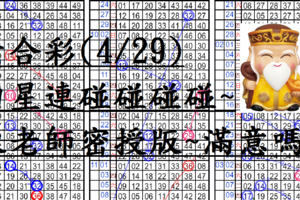 4月29日~六合彩~四星連碰碰碰碰~陳老師密授版~滿意嗎!