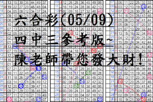 05月09日~六合彩~四中三參考版~陳老師帶您發大財!!