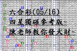 05月16日~六合彩~四星獨碰參考版~陳老師教你發大財~