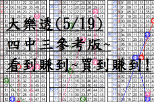 05月19日~大樂透~四中三參考版~看到賺到~買到賺到!!