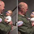 首回戴上眼鏡的男嬰與闊別2個月不見的空軍爸重逢，不料他萌死人不償命的反應讓人眼眶紅了！ 