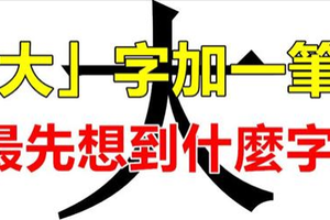 「大」字加一筆最先想到什麼字？（99%準） 