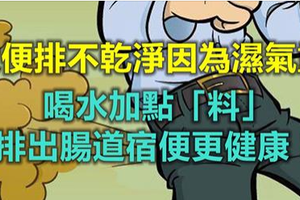 大便排不乾淨因為濕氣重，出現這些情況就要注意了，喝水加點「料」，排出腸道宿便更健康！ 