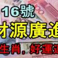 9月16號（財源廣進）六大生肖好運連連