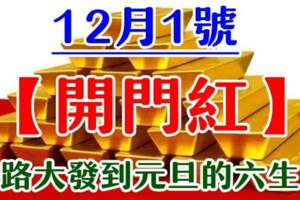 12月1號開門紅，一路大發橫財到元旦的六生肖