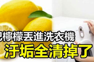 把一顆檸檬丟進洗衣機，洗衣機裡的汙垢沒有了，太神奇了！