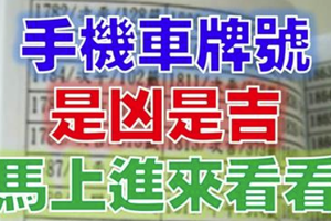 算出你的【手機車牌號碼】是「吉」是「凶」？ 馬上進來算算吧！ 