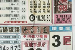 3/11 港六合 【台北港報，錢員外，港天下，神童週刊，港王，】目標三星，殺豬頭，參考，參考。