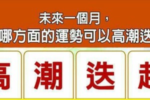 超神準測驗~【未來一個月，我在哪方面的運勢可以高潮迭起？】留言一路發。。。 