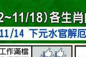 情況緊急~【11/12~11/18  各生肖的整體運勢】看看你旺不旺？