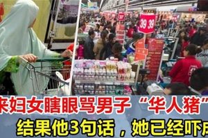 马来妇女骂男子“Cina Babi”,男子回复3句话，让这位妇女口哑哑！活该！让你惹到这些人...... ！