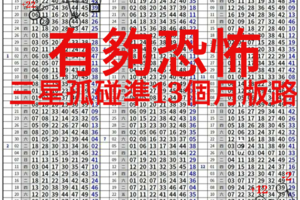 1/10超級三星獨碰版路連準13個月不曾中斷版路