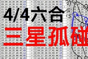 4/4六合三星獨碰版路請勿錯失好機會唷~~