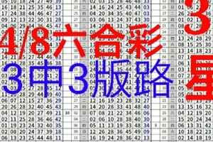 4/8六合彩3星孤碰 3中3版路 準三進四版 