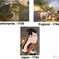 日本網友：1700年代世界各國的畫對比，只有日本的太奇怪了