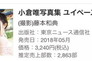 粉絲呢？聲優小倉唯寫真集銷量不理想