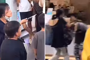 小孩被指偷奶茶 家長毆打店員還掏刀 小孩被指偷奶茶 家長毆打店員還掏刀